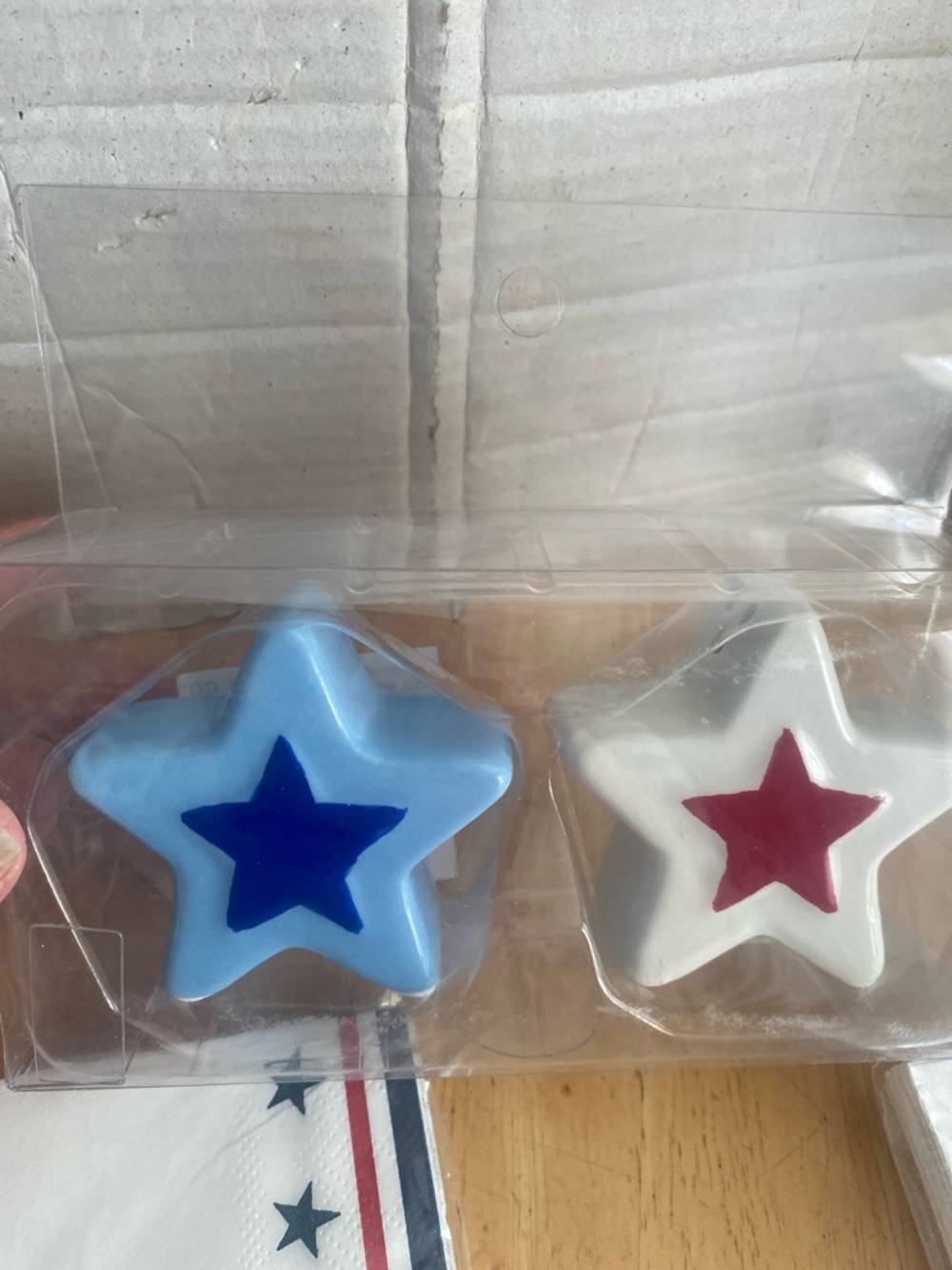 Patriotic Star salt & pepper shakers w 250th Anniversary Napkins (40) NWT Bbq - Picture 2 of 4